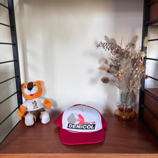 Vintage 90s USA Denicol motor oil automobile graphic trucker cap