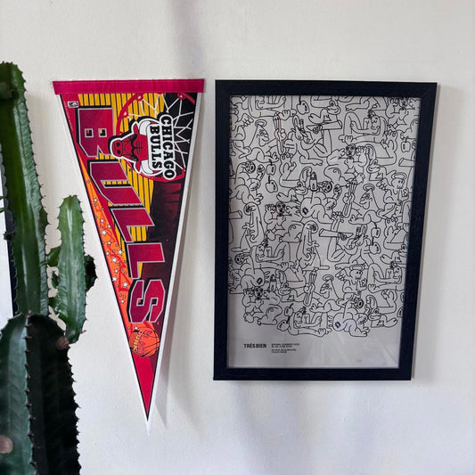 Vintage 90s USA Chicago Bulls basketball NBA pennant