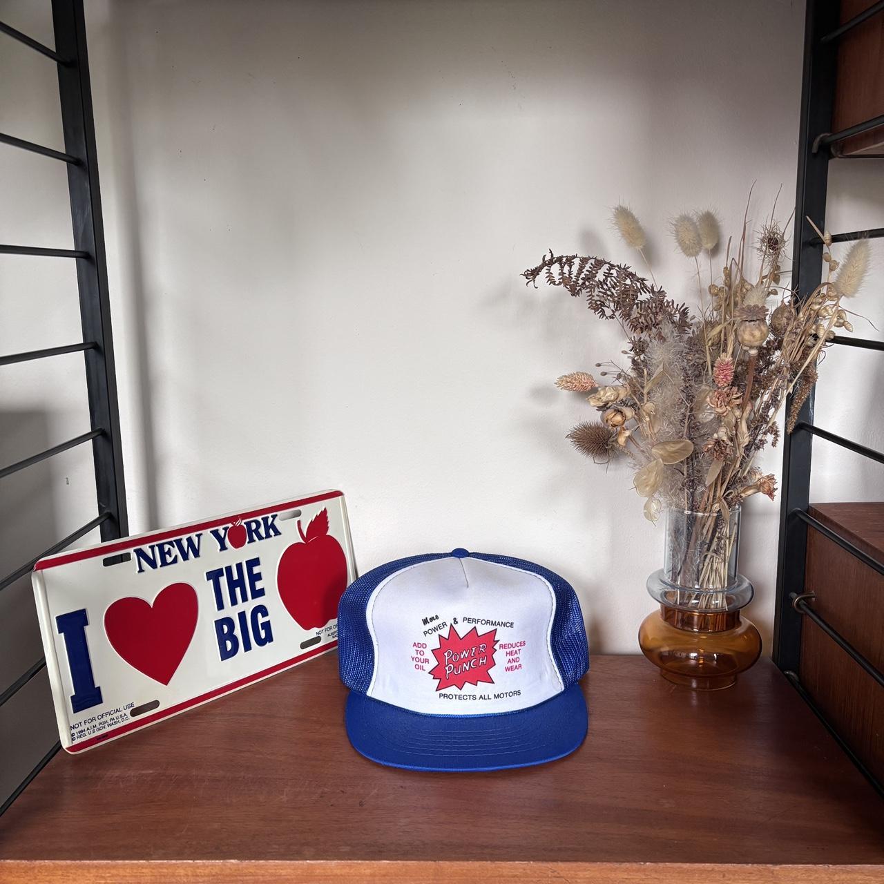 Vintage 90s USA power punch oil automobile motors graphic trucker cap