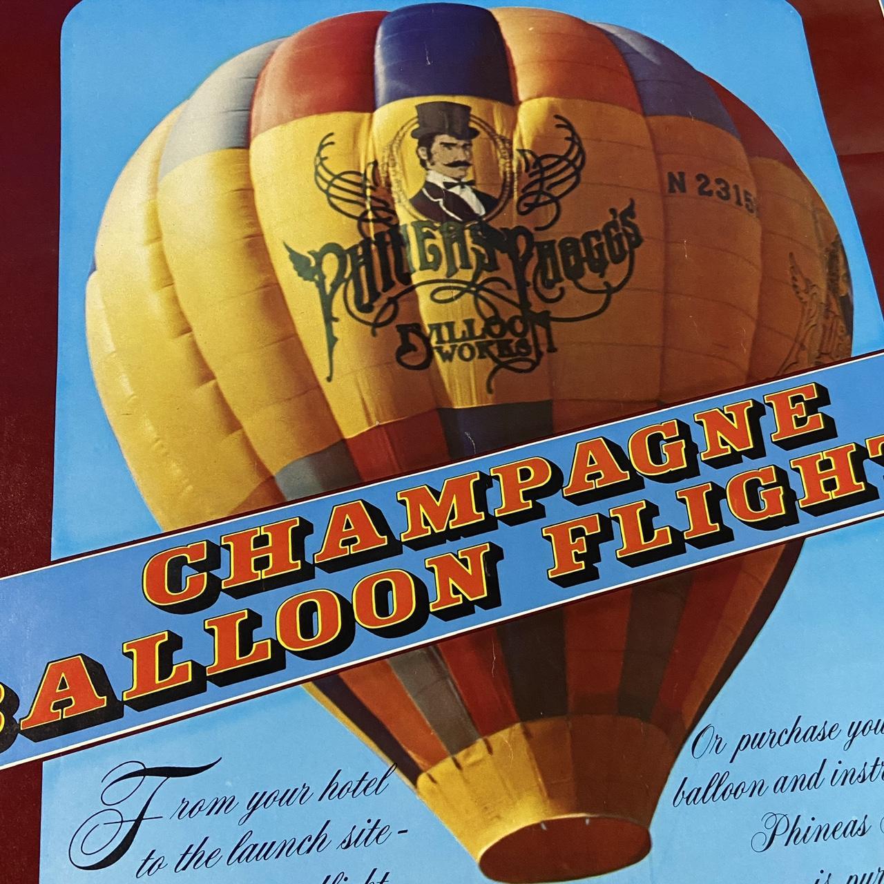 Vintage 90s USA Hot Air Balloon ride Rosie O’Grady’s Church Street Station Orlando Florida poster