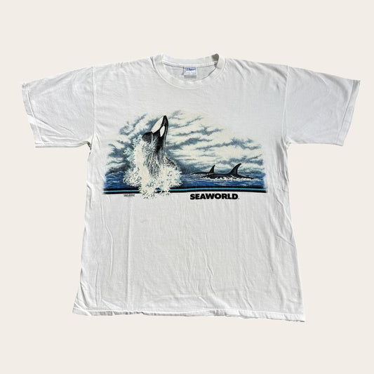 Vintage 80s USA Sea World Shamu orca whales theme park t-shirt