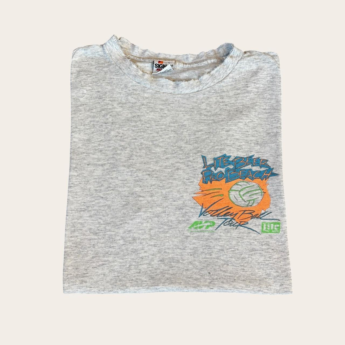 Vintage 90s USA Miller lite beer beach volleyball tour t-shirt