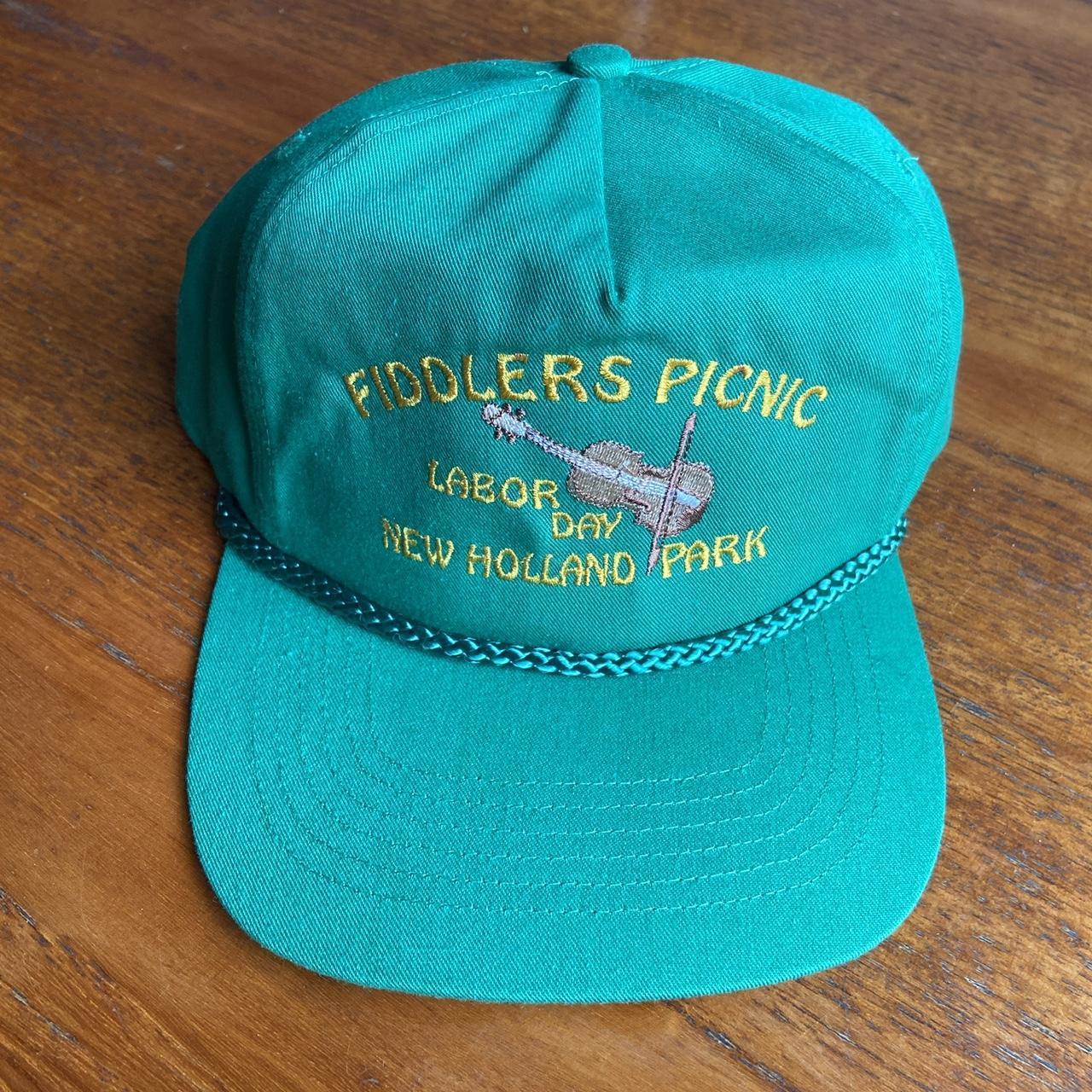 Vintage 90s USA Fiddlers picnic Labor Day celebration graphic cap