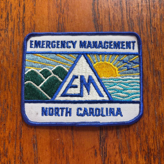 Vintage 90s USA emergency management North Carolina nature embroidered patch