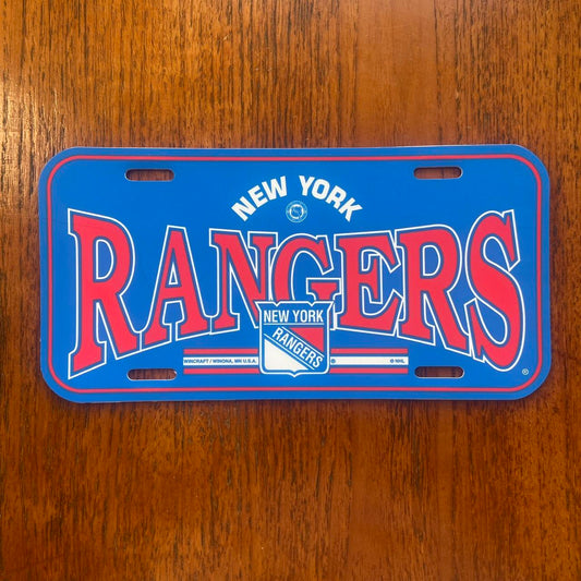 Vintage 90s USA New York Rangers NHL ice hockey promotional American license plate