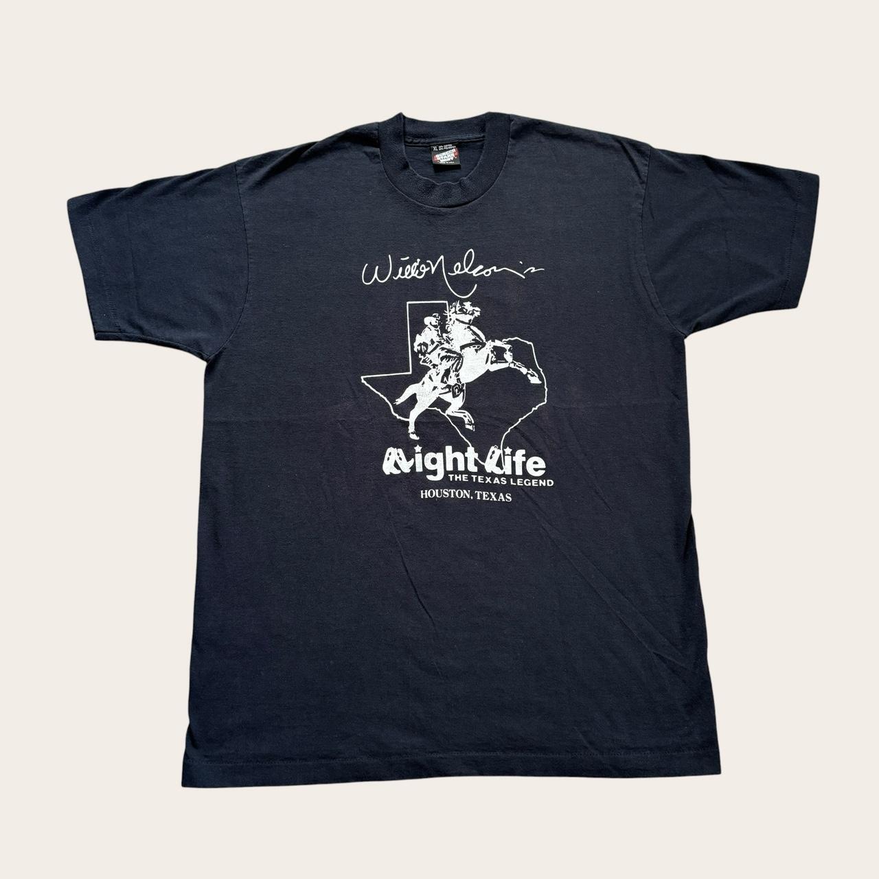 Vintage 90s Willie Nelson’ night life country western club Houston Texas t-shirt