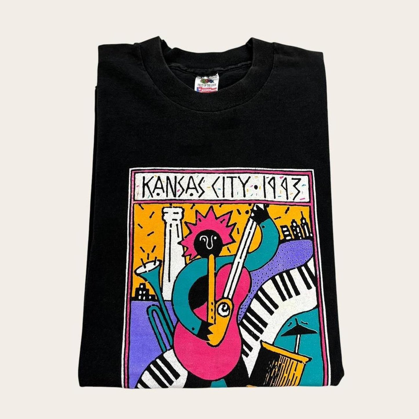 Vintage 90s USA Kansas City blues and jazz festival t-shirt