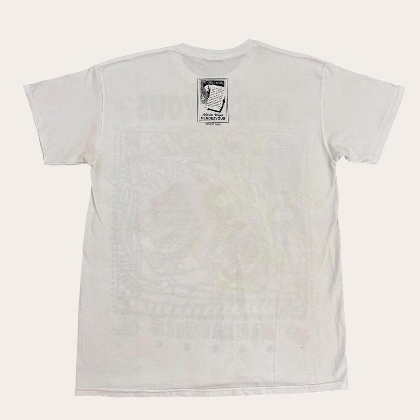 Vintage 90s USA Rendezvous Memphis ribs barbecue artwork souvenir t-shirt