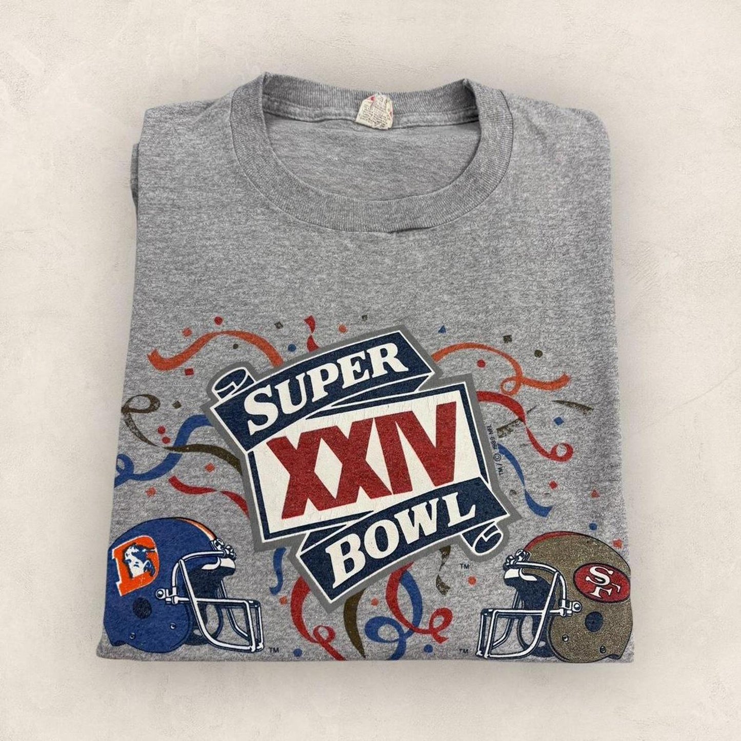 Vintage 90s USA Super Bowl 24 Broncos vs 49ers NFL American Football t-shirt