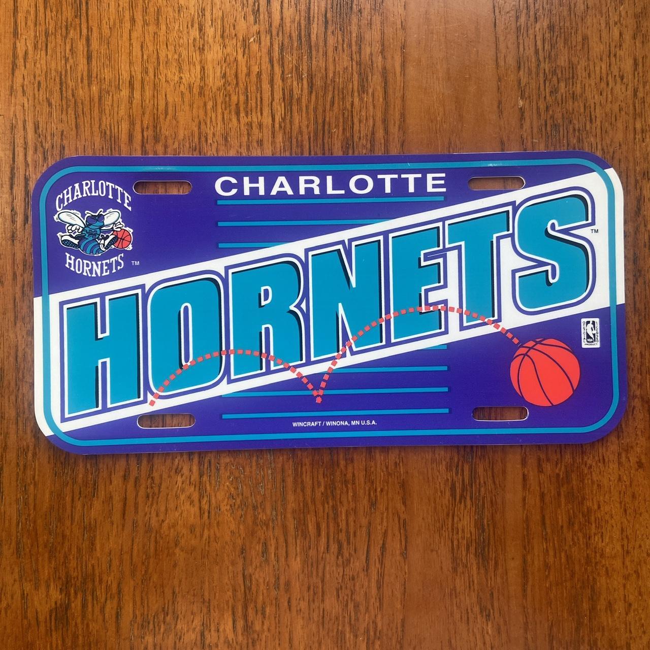 Vintage 90s USA Charlotte Hornets NBA basketball promotional American license plate