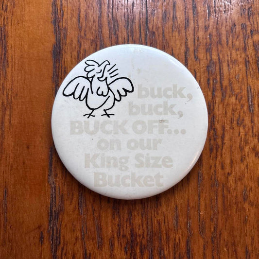 Vintahe 90s USA king size bucket fried chicken pin badge