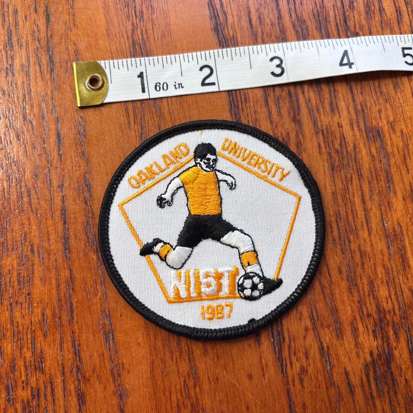 Vintage 80s USA Oakland University soccer team California embroidered patch