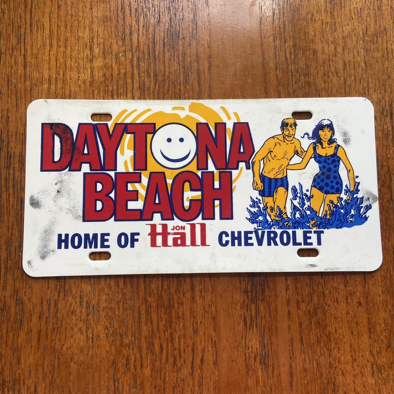 Vintage 90s USA Daytona Beach Florida Chevrolet automobile American license plate