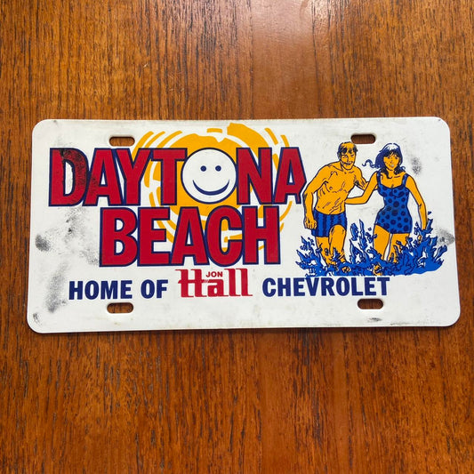 Vintage 90s USA Daytona Beach Florida Chevrolet automobile American license plate