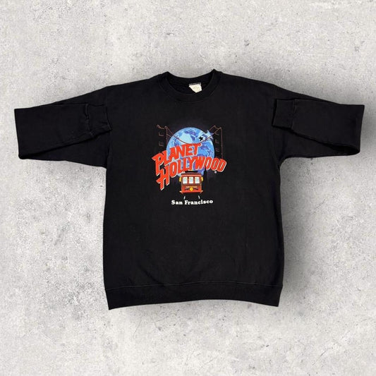 Vintage 90s USA Planet Hollywood San Francisco restaurant bar graphic sweatshirt