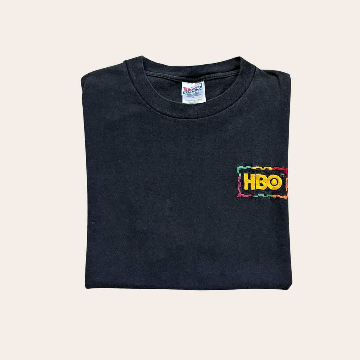 Vintage 90s HBO home box office TV network film television embroidered t-shirt