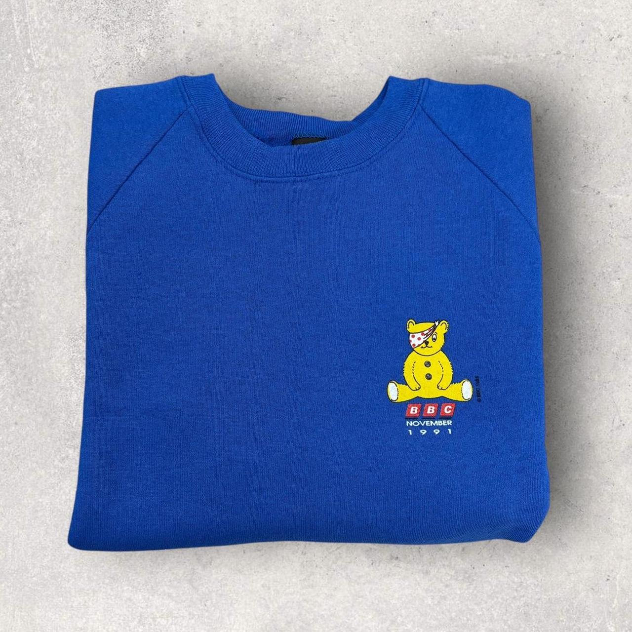 Vintage 90s BBC Children in Need Pudsey Bear cartoon graphic sweatshirt