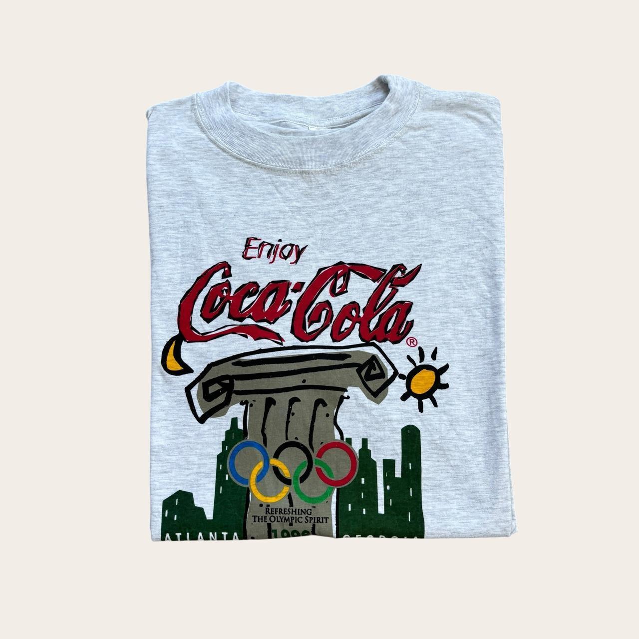 Vintage 90s USA Coca Cola Atlanta Olympics summer games athletics t-shirt