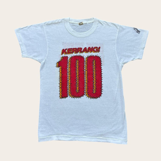Vintage 80s Kerrang magazine 100th issue rock punk metal band t-shirt