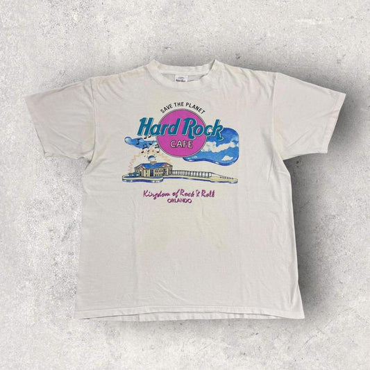 Vintage 90s USA Hard Rock Cafe Orlando kingdom of rock and roll graphic t-shirt