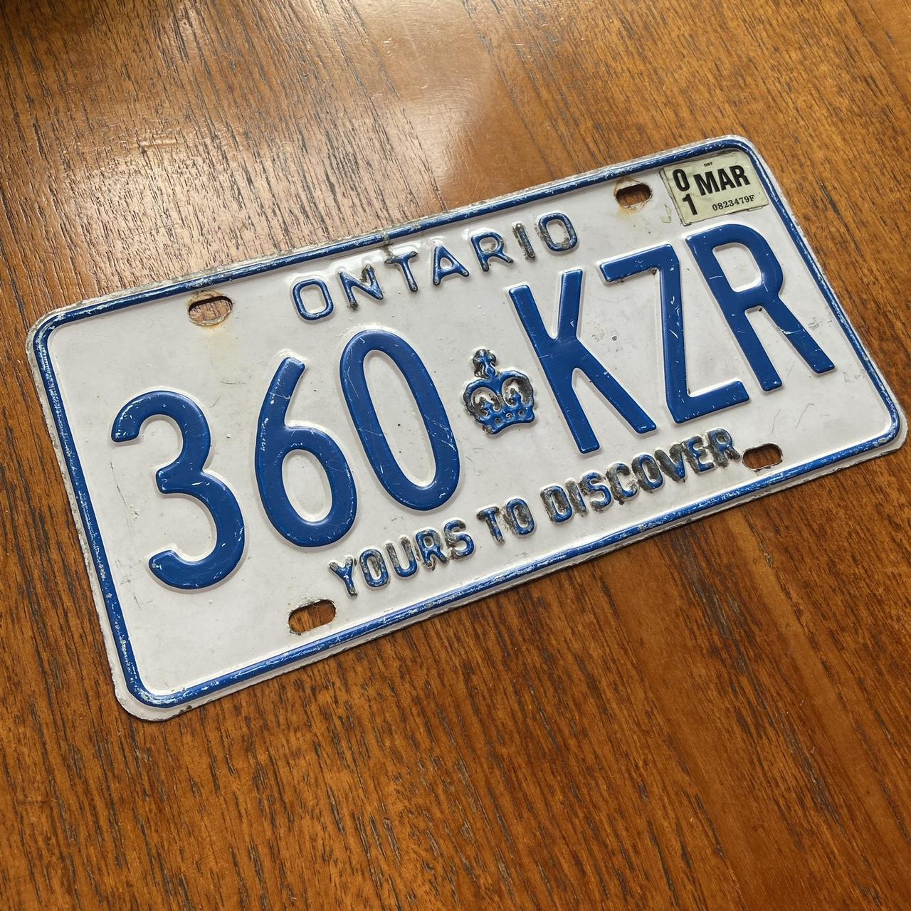 Vintage 90s Canada Ontario promotional Canadian license plate