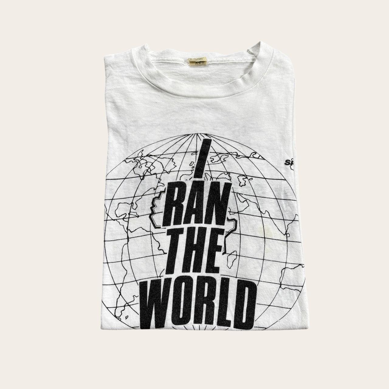 Vintage 80s USA Sport Aid I ran the world charity fundraiser t-shirt