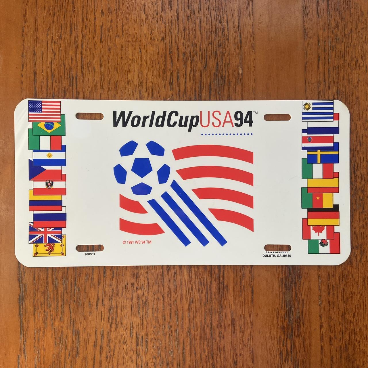 Vintage 90s USA World Cup 94 Football tournament promotional American license plate