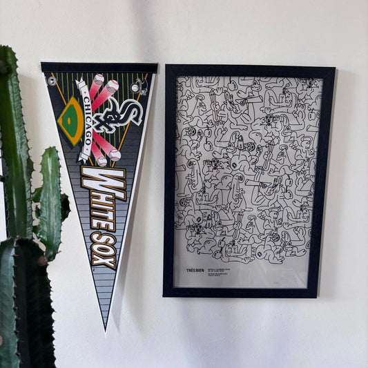 Vintage 90s USA Chicago White Sox MLB baseball pennant