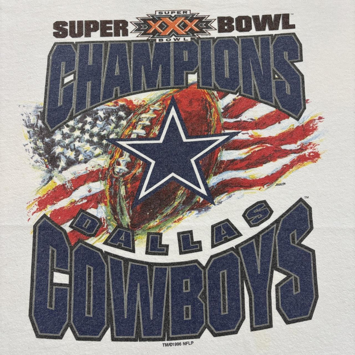 Vintage 90s USA Dallas Cowboys Super Bowl 30 champions NFL ringer t-shirt
