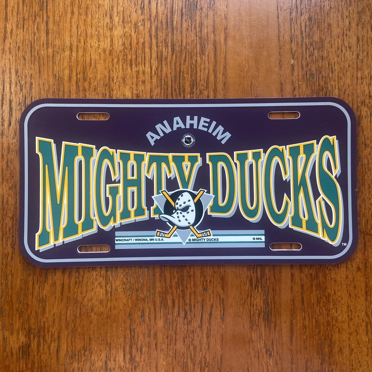 Vintage 90s USA Anaheim Mighty Ducks NHL ice hockey promotional American license plate