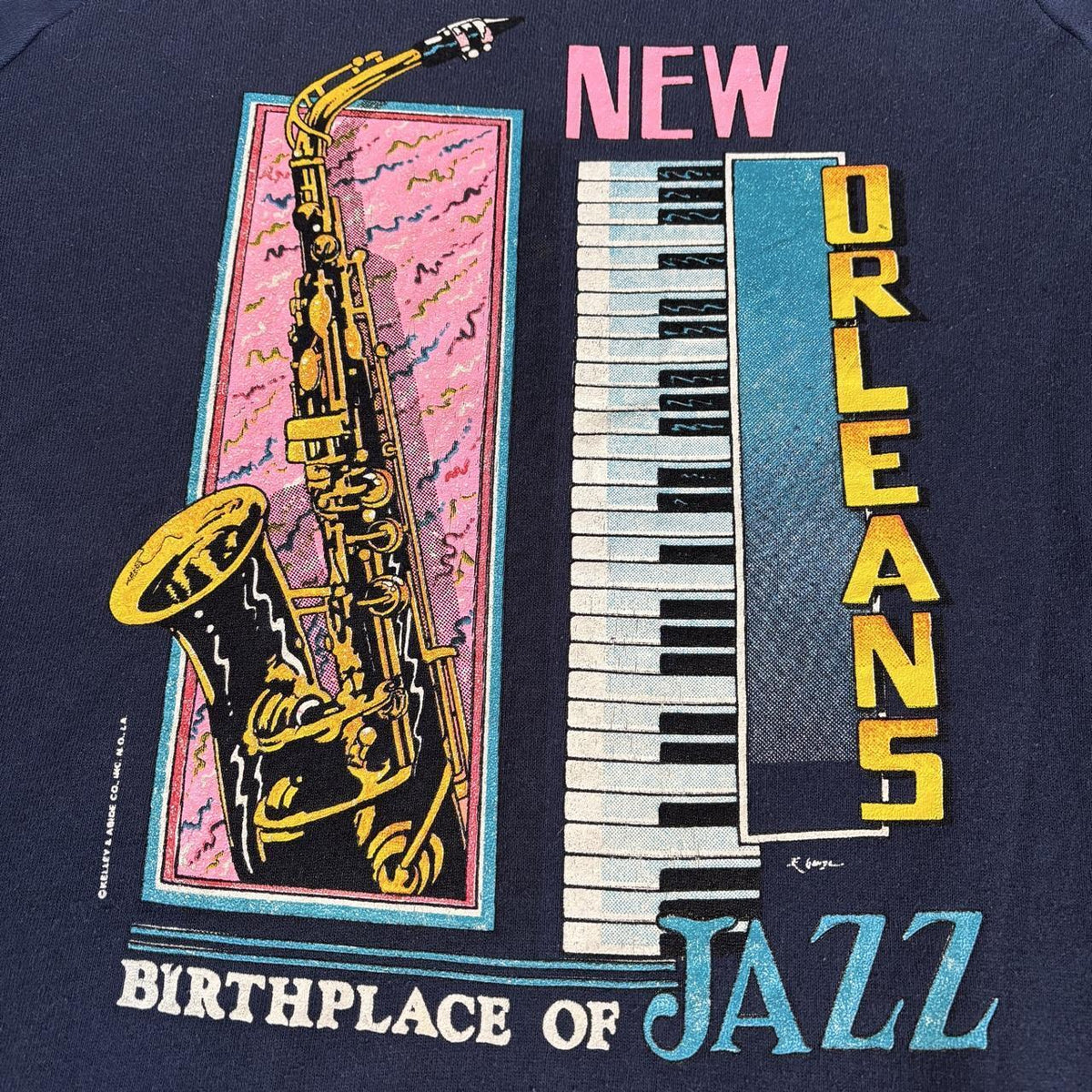 Vintage 90s USA New Orleans jazz Louisiana souvenir sweatshirt