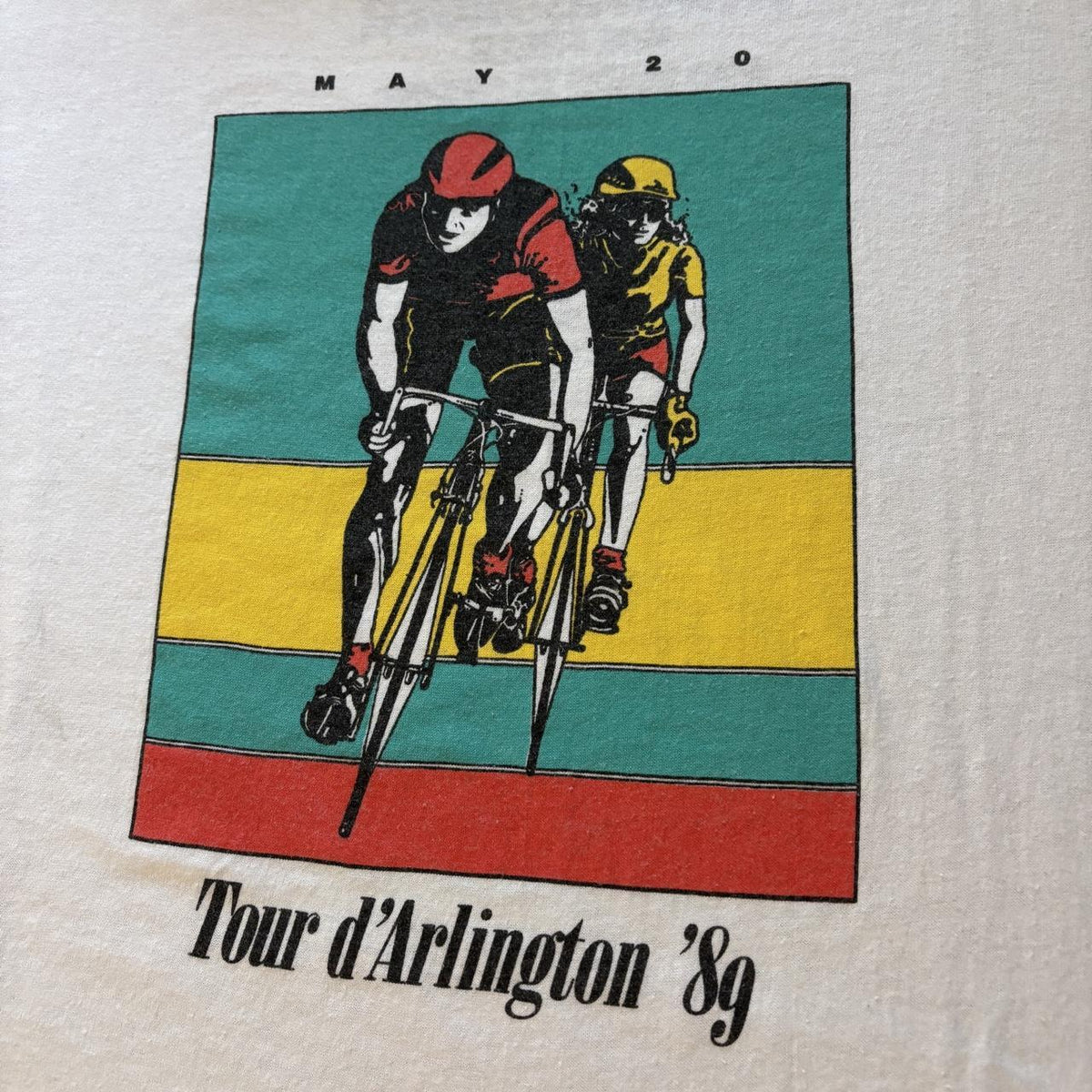 Vintage 80s USA Tour D’Arlington Texas cycling bike race t-shirt