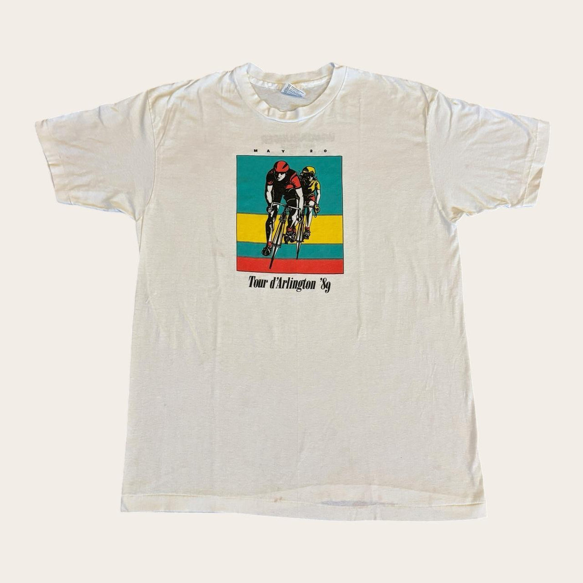 Vintage 80s USA Tour D’Arlington Texas cycling bike race t-shirt