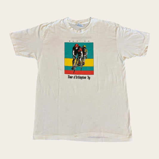 Vintage 80s USA Tour D’Arlington Texas cycling bike race t-shirt