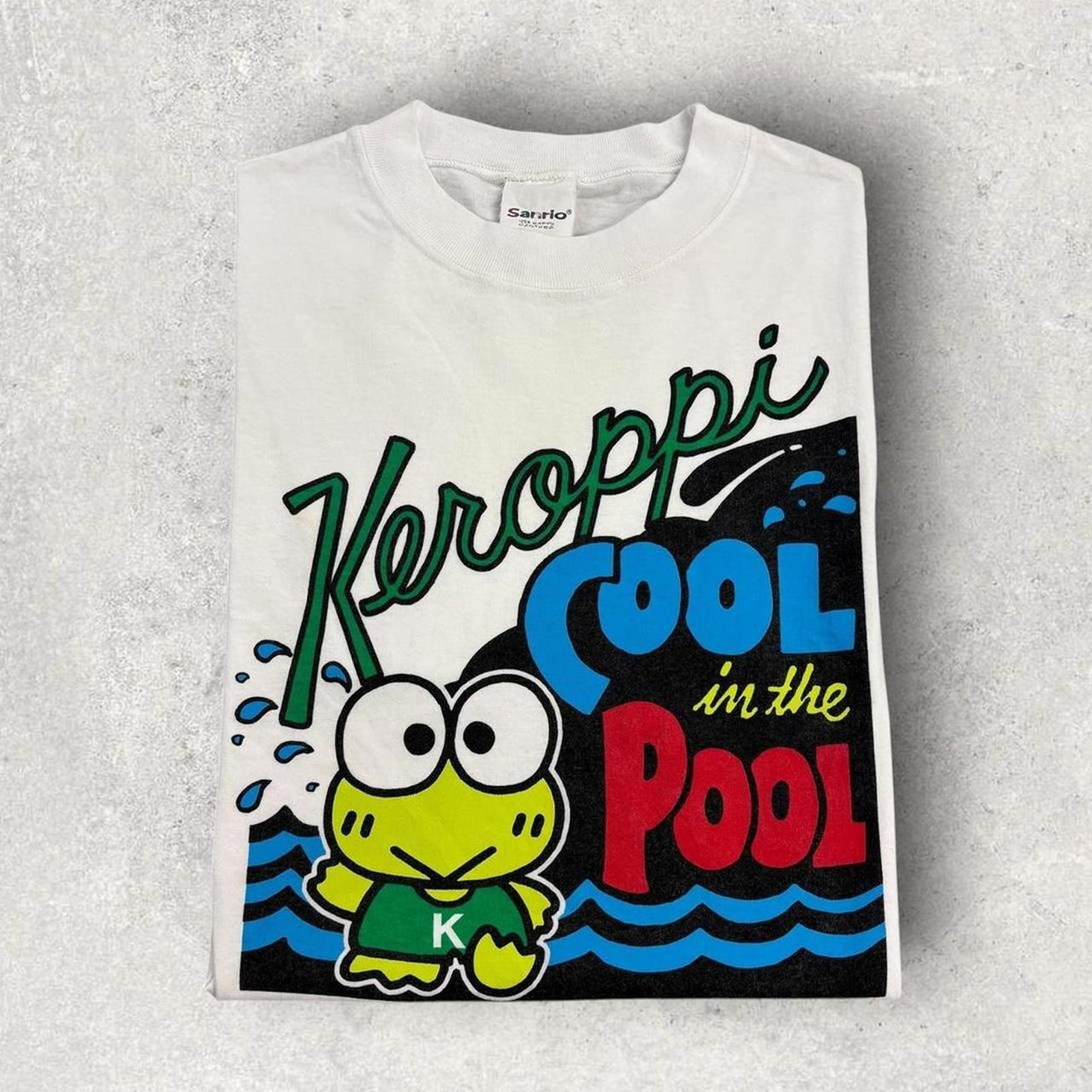 Vintage 90s Hello Kitty Sanrio Kero Kero Keroppi cartoon promotional t-shirt