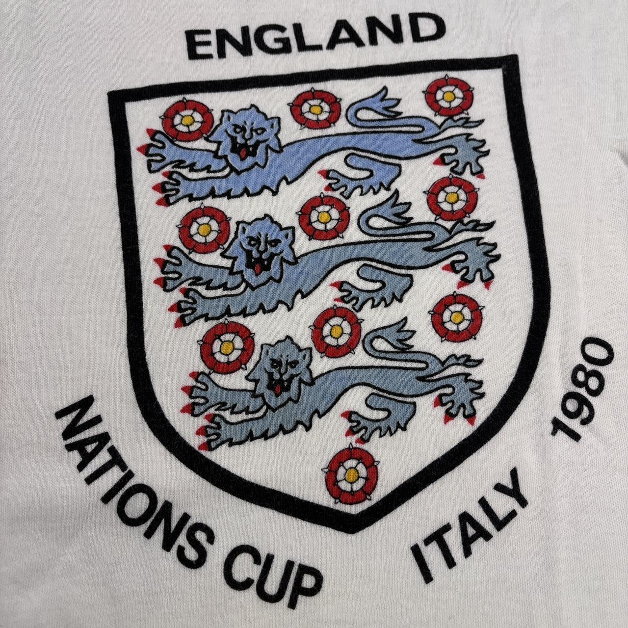 Vintage 80s England Nations Cup Italy 1980 European Championships football tournament t-shirt