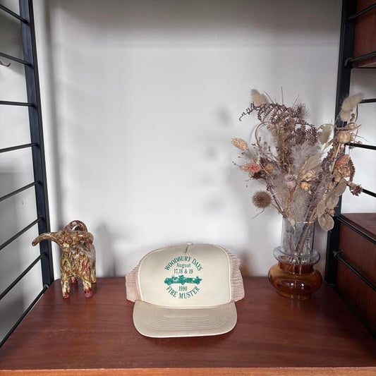 Vintage 90s USA Woodbury days festival Minnesota fire muster graphic trucker cap