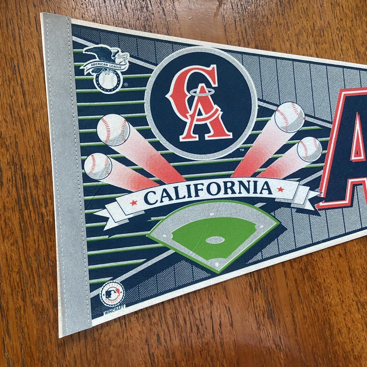 Vintage 90s USA California Angels Major League Baseball MLB felt pennant