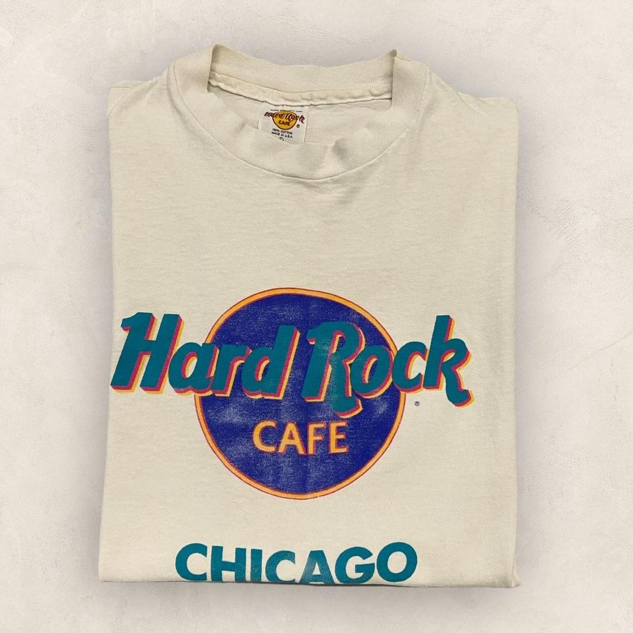 Vintage 90s USA Hard Rock Cafe Chicago restaurant graphic t-shirt