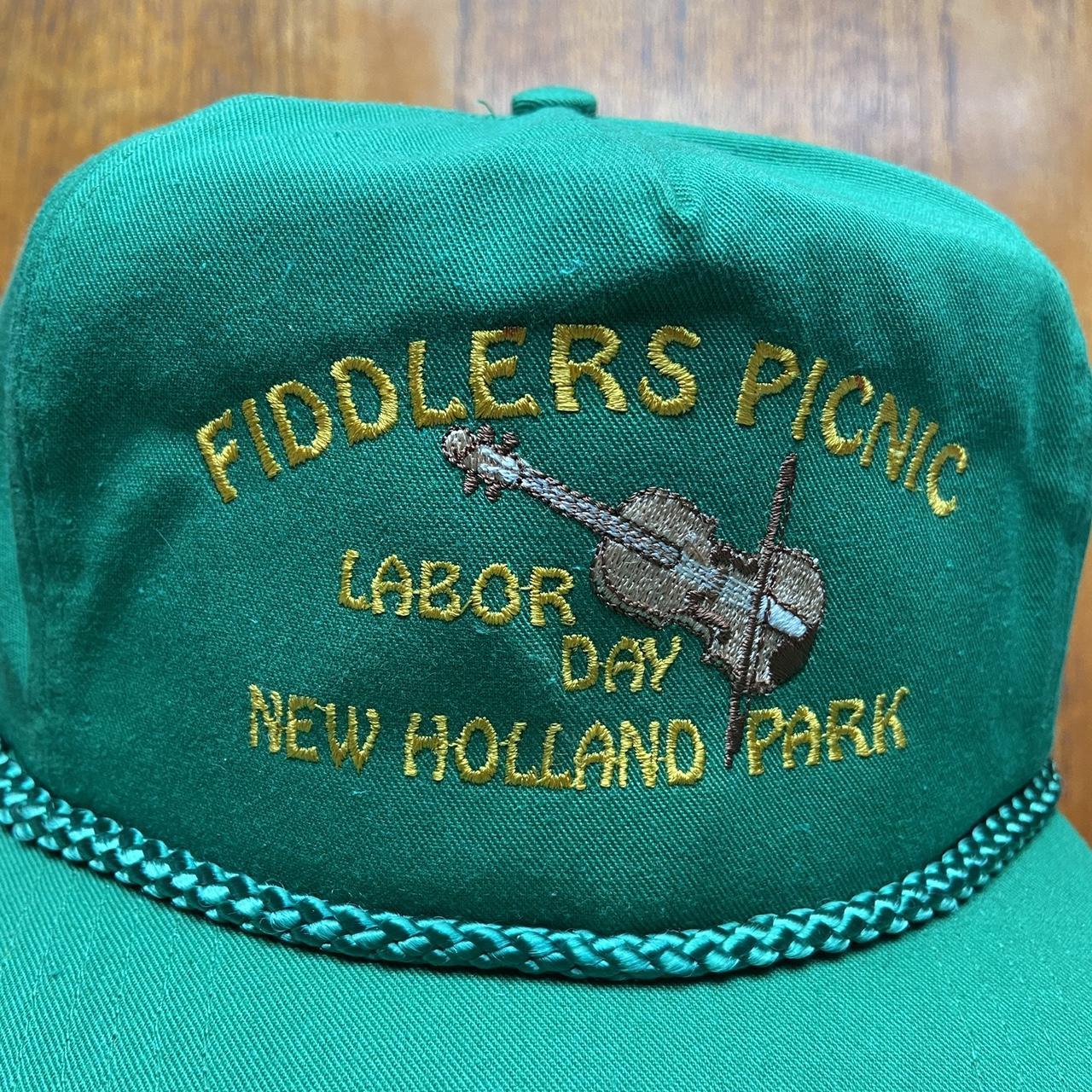 Vintage 90s USA Fiddlers picnic Labor Day celebration graphic cap