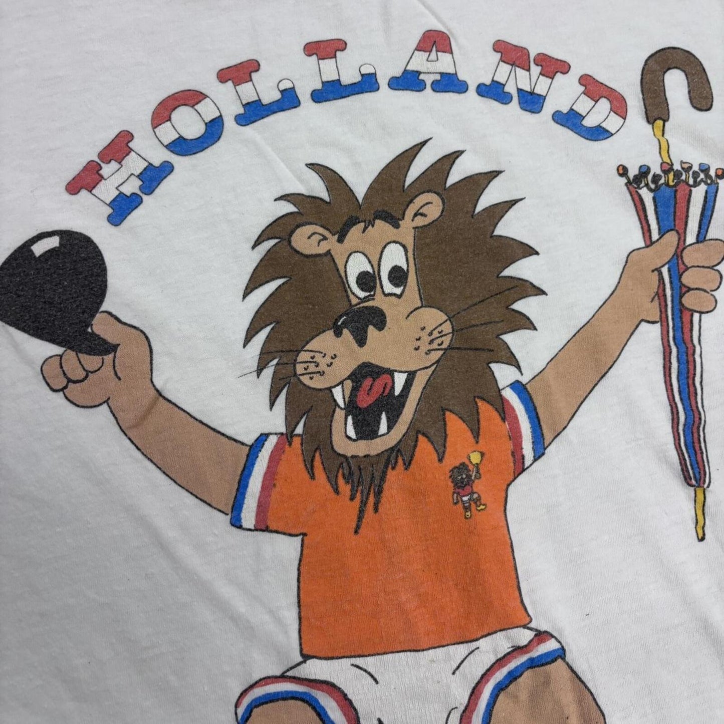Vintage World Cup 94 football tournament Team Holland Netherlands mascot t-shirt