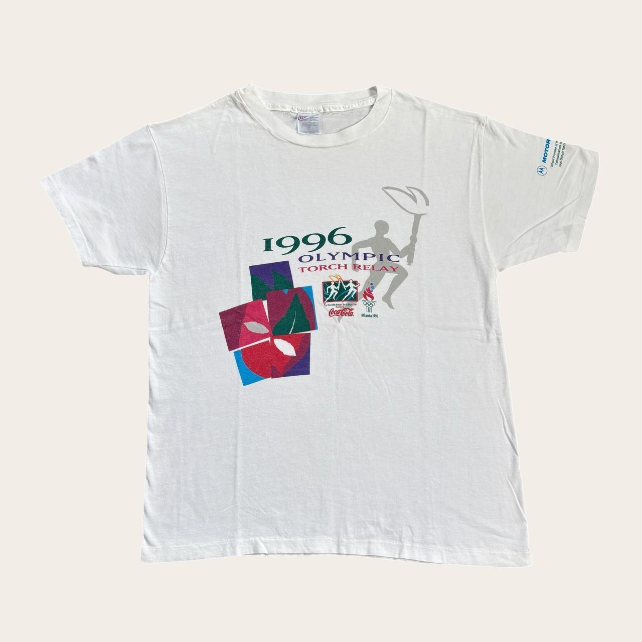 Vintage 90s USA Atlanta Olympics summer games athletics torch relay t-shirt