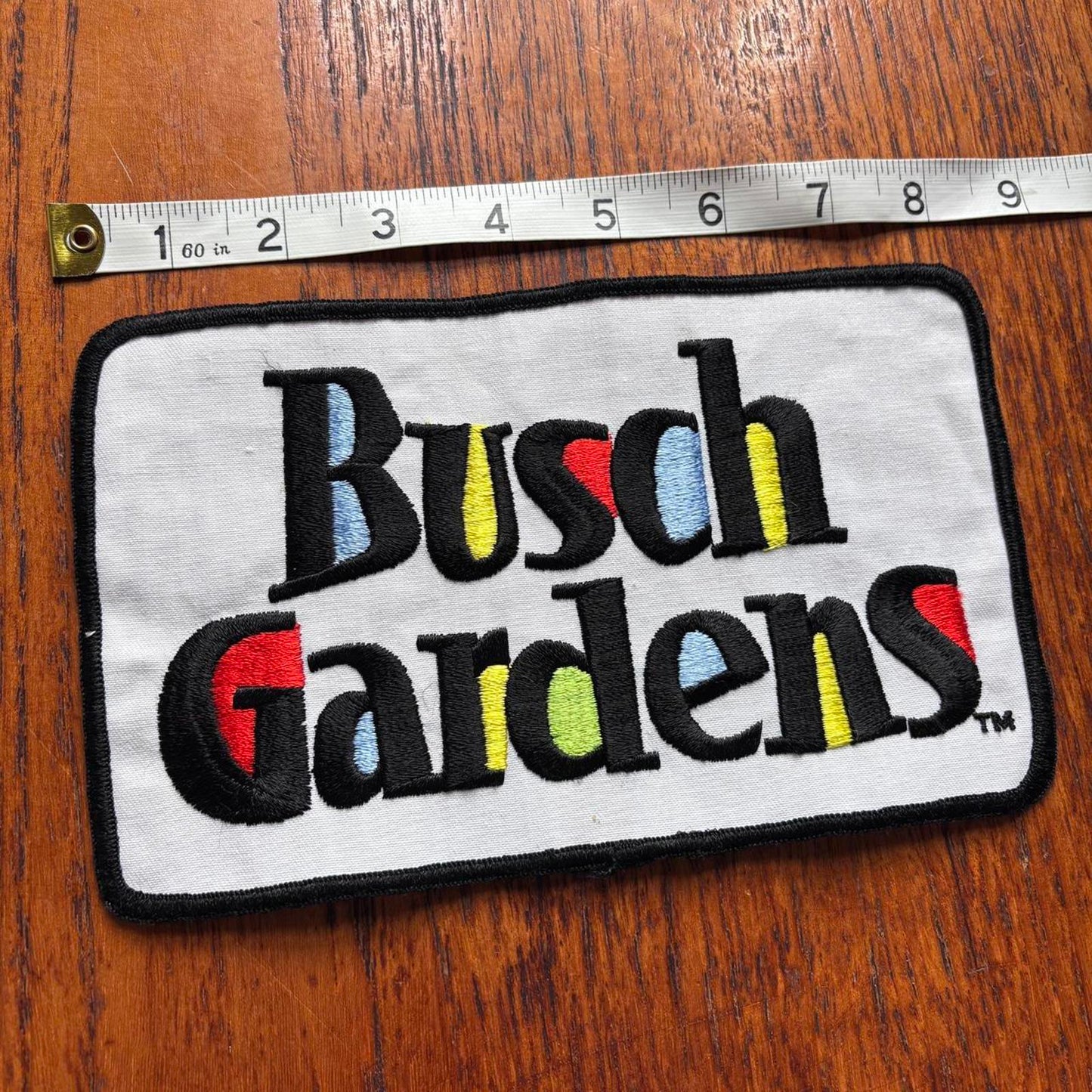 Vintage 90s USA Busch Gardens theme park large embroidered patch
