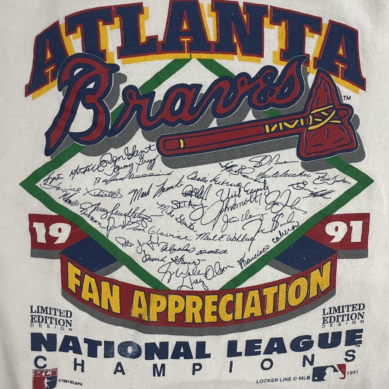 Vintage 90s USA Atlanta Braves MLB baseball champions graphic sweatshirt