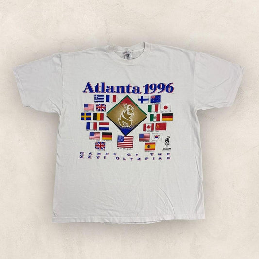 Vintage 90s USA Atlanta Olympics summer games athletics graphic t-shirt