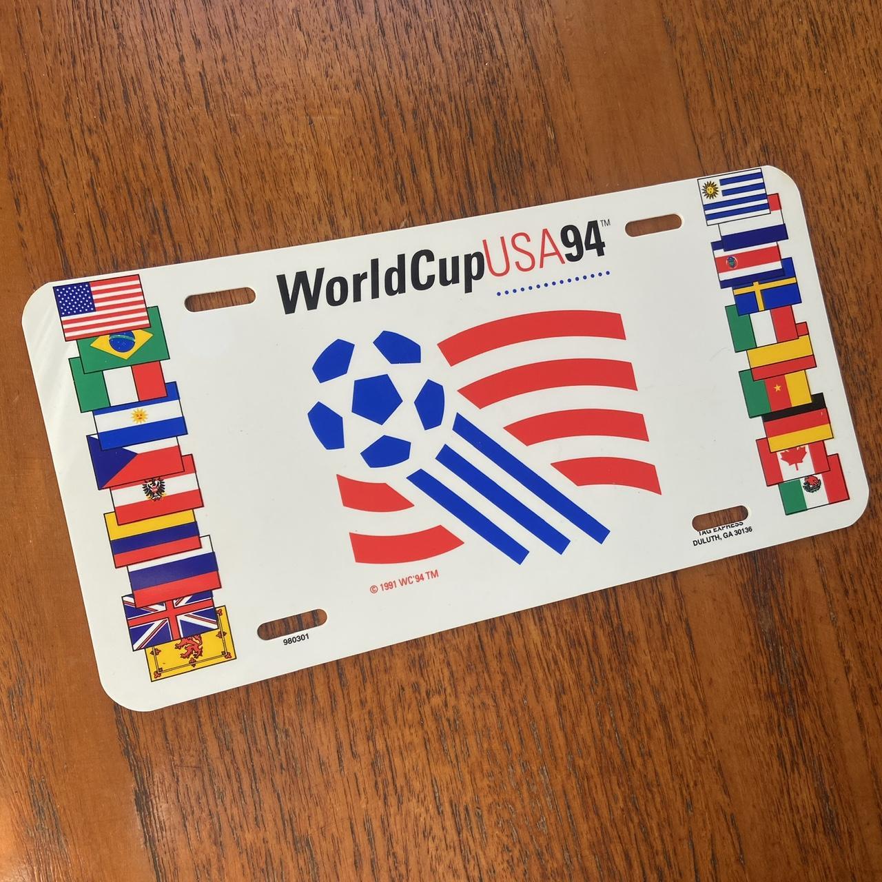 Vintage 90s USA World Cup 94 Football tournament promotional American license plate