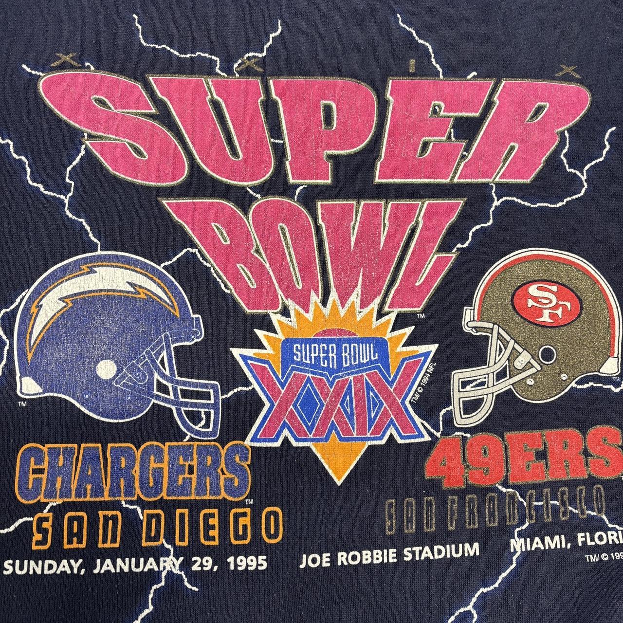 Vintage 90s USA Super Bowl 29 NFL American Football Chargers 49ers sweatshirt