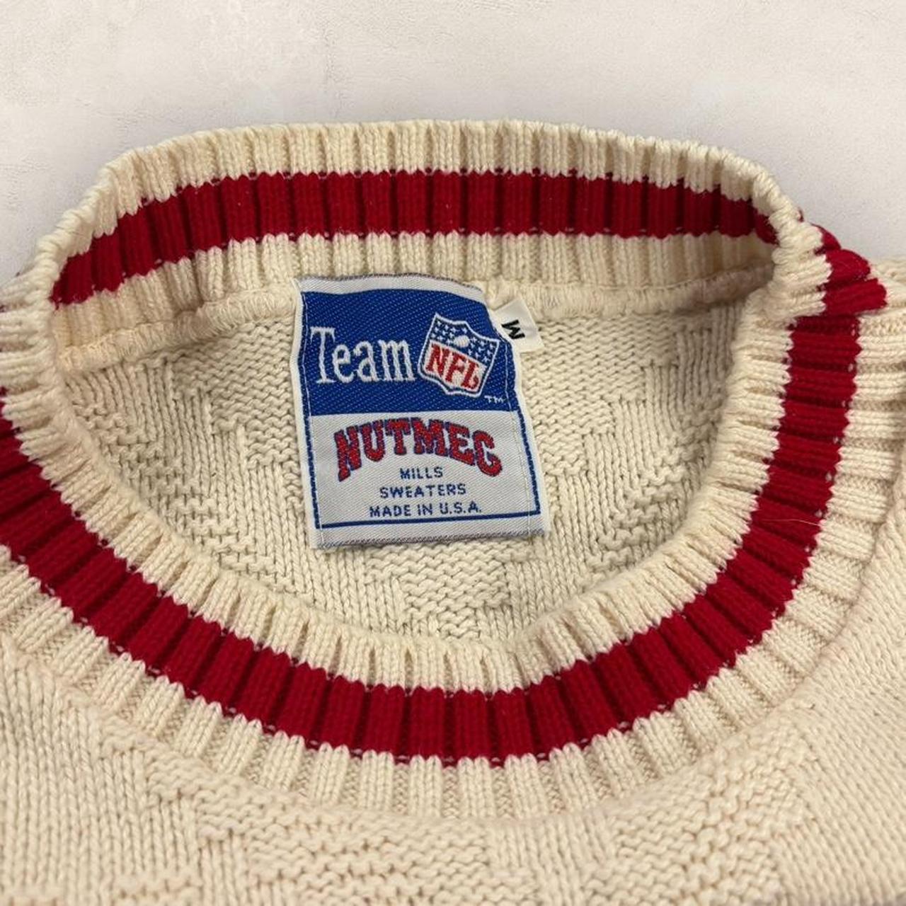 Vintage 90s USA Super Bowl 26 NFL American Football embroidered knitted sweatshirt