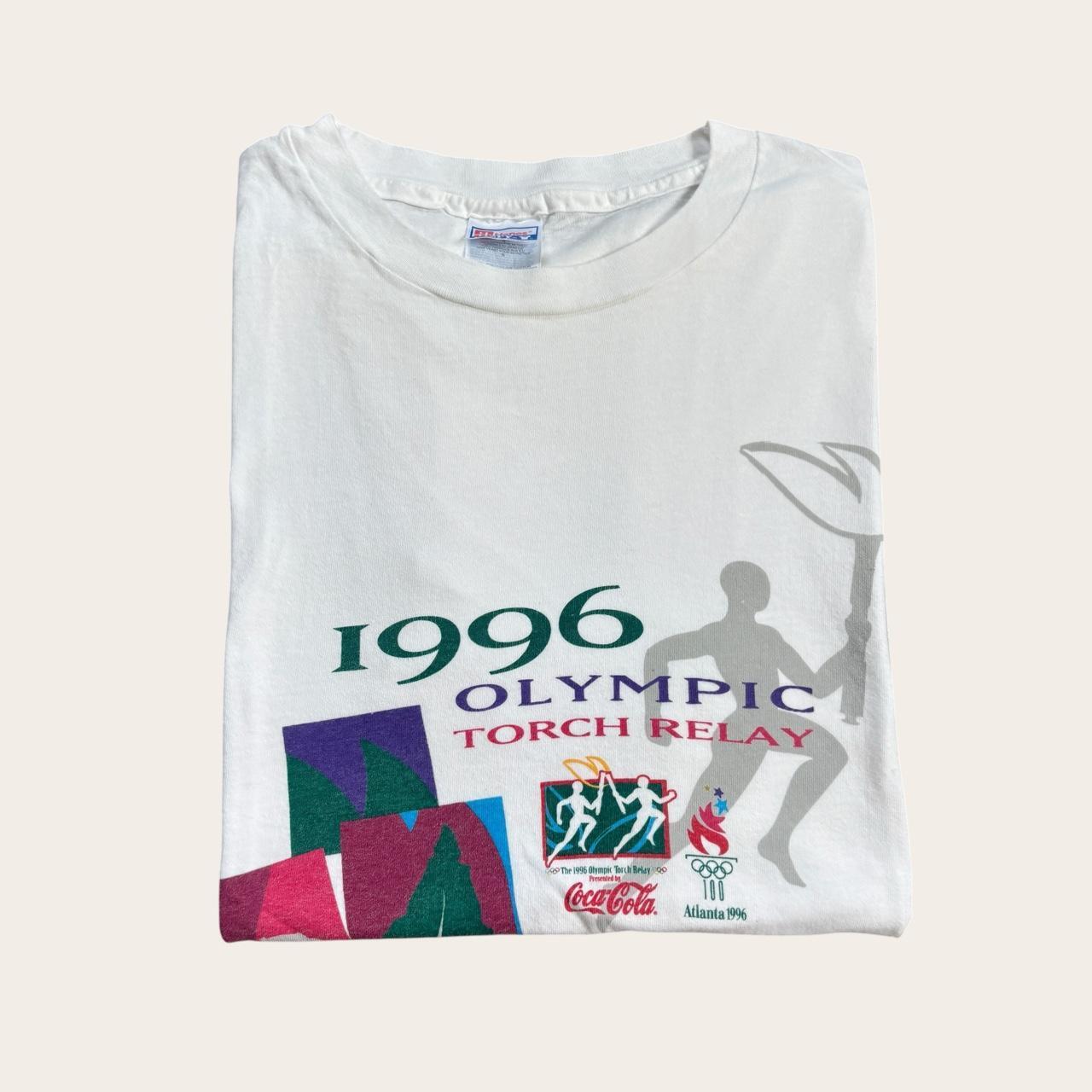 Vintage 90s USA Atlanta Olympics summer games athletics torch relay t-shirt