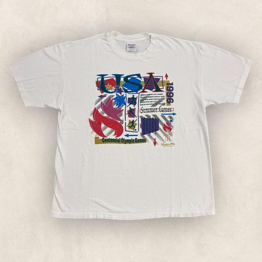 Vintage 90s USA Atlanta Olympics summer games athletics graphic t-shirt